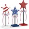 3-Pack Wooden Star Tiered Tray Decor for 4th of July & Memorial Day, Red White Blue